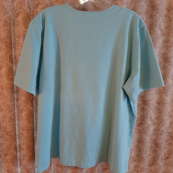 Lt aqua short sleeve scoop neck tee 18/20 - Picture 3 of 3